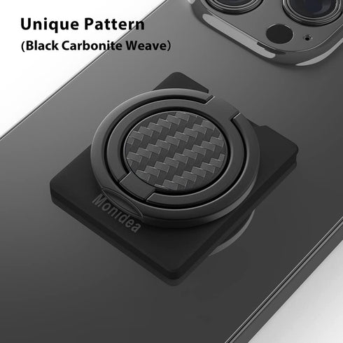 Phone Ring Holder, Phone Grip Finger Kickstand Wireless Charging Friendly, 360°Rotation Phone Ring Grip Stand Work with Magnetic Car Mount for iPh...