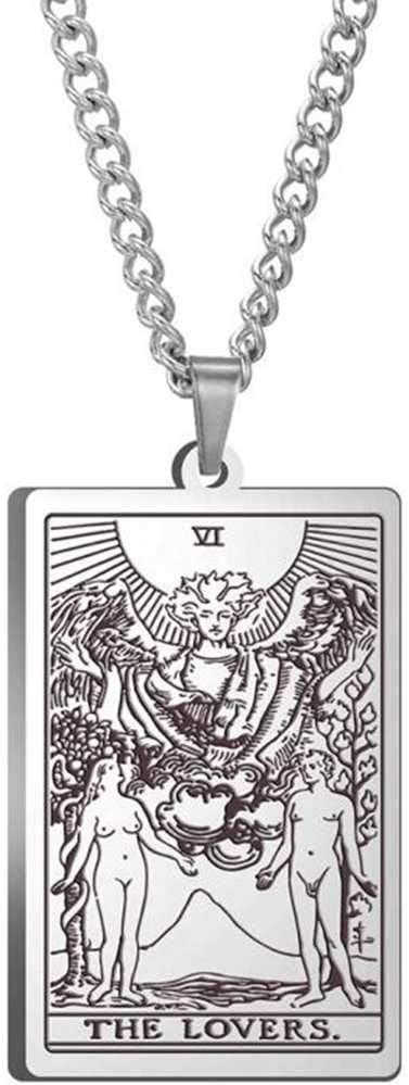 Jude Jewelers Retro Vintage Stainless Steel Tarot Card Rider Waite Pendant Necklace...