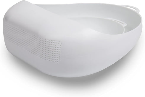 Mind Reader Strainer with Handle, Rice Rinser, Pasta, Fruit and Vegetable Wash, 11.5"L x 10.75"W x 5.25"H, Set of 2, White...
