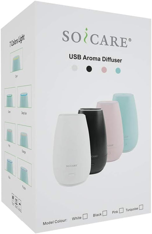 SOICARE Car Diffuser (2nd Generation), Small Portable Car Essential Oil Diffuser with Built-in USB Cable, Mini Aromatherapy Air Scent Humidifier D...