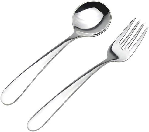 A Set of Silver Stainless Steel Dinner Forks and Spoons for Children Dinner Home Kintchen Restaurant Parties Tool Accessories...