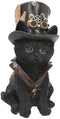 Nemesis Now Cogsmith's Steampunk Cat Adorable Black Cat with Leather Top Hat and Waistcoat, Hand-Painted Resin Figurine, Perfect for Steampunk Col...