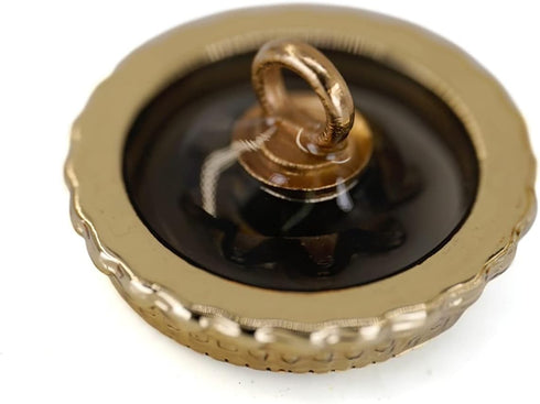 Star Inlaid Translucent Brown Sewing Metal Shank Buttons 10 Pcs - 20mm, 13/16"...