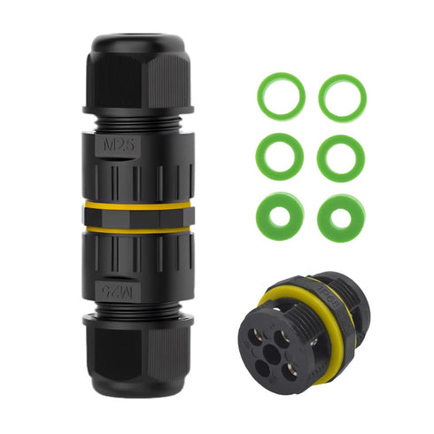 3 Pin IP68 Outdoor Waterproof Electrical Wire Connector for 5-14mm Wire Diameter, (Max 40A, 450V), 2 Way...