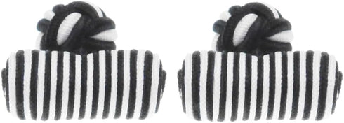 HONEY BEAR Silk Knot Cufflinks Fabric for Mens/Women Shirt/Dress for Business Wedding Gift, Cylinder Shape...