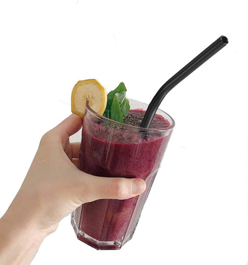 10PCS/Set Stainless Steel Straws, 8.5in Straight/Curved Reusable Replacement Metal Straws With Cleaning Brush For 20oz Tumblers - KKAAyueqin (blac...