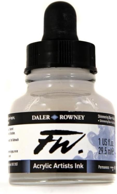 Daler Rowney FW Artists Acrylic Ink 29.5 ML Pot - Shimmering Red...