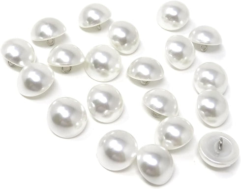 Honbay 20PCS 15mm Dainty Pearl Buttons with Shank Round Buttons Plastic Resin Sewing Buttons Decorative Buttons for Wedding Dress, Skirts, Gloves,...