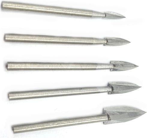 5pcs Engraving Drill bit Set Wood Crafts Grinding Woodworking Tool with 1/8” Shank,Wood Carving Tools Universal fits for Rotary Tools...