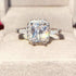 LRESJJIUJ 18K White Gold Cushion Cut 3ct CZ Solitaire Engagement Ring Women's Ring 925 Sterling Silver Square Cubic Zirconia Engagement Ring (8)...