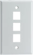 Keystone Wall Plate 3 Port, White (Cat5e, Cat6, Coax (Video), Aux (Cat6 for Data, IP Phone, POTS or Other), Single Gang, CableWholesale...