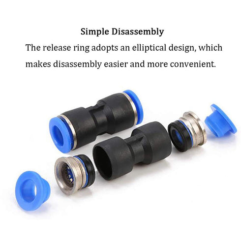 14mm Quick Fitting, 35/64” OD Push to Connect Pipe Tube Straight Fittings, Pneumatic Air Line Connector 10Pcs...