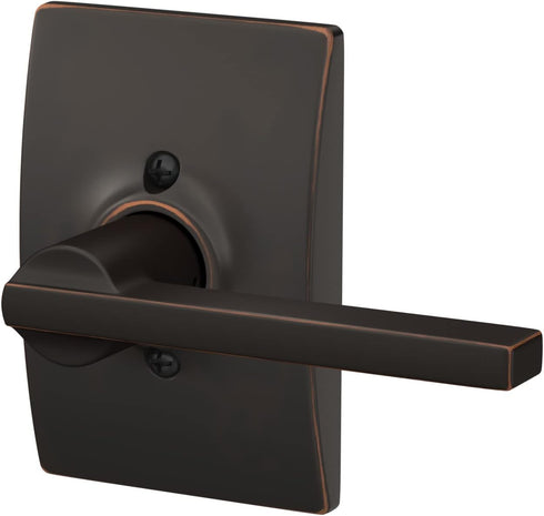 Schlage F170 LAT 716 CEN Latitude Door Lever with Century Trim, One Sided Non-Turning Dummy Door Handle, Aged Bronze...