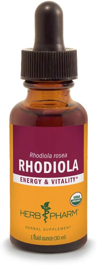 Herb Pharm Certified Organic Rhodiola Root Extract for Energy, Endurance and Stamina, Alcohol-Free Glycerite, 1 Ounce...
