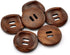 PEPPERLONELY Brand 50PC Brown 2 Hole Scrapbooking Sewing Wood Buttons 30mm (1-1/6 Inch)...