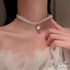 Boho Layered Necklaces for Women Weave Short Necklaces Gold Choker Necklaces Pearls Necklace Layered Rhinestones Pendant Necklace Multilayer for W...