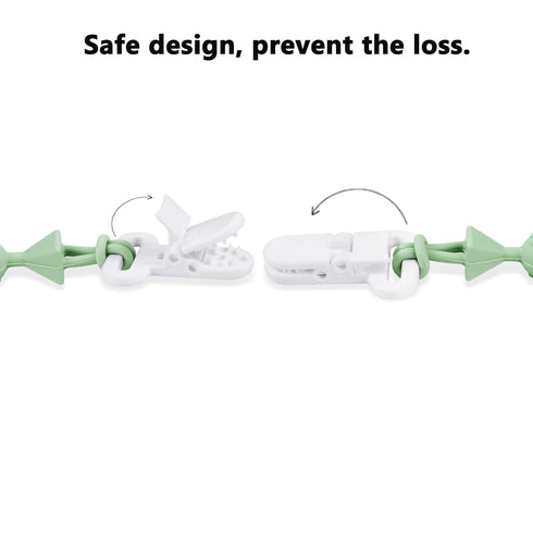 PandaEar 8 Pack Baby Toy Straps & Silicone Pacifier Clips, Dinosaur Silicone Pacifier Teether Harness Straps and Pacifier Holder Clips with One Pi...