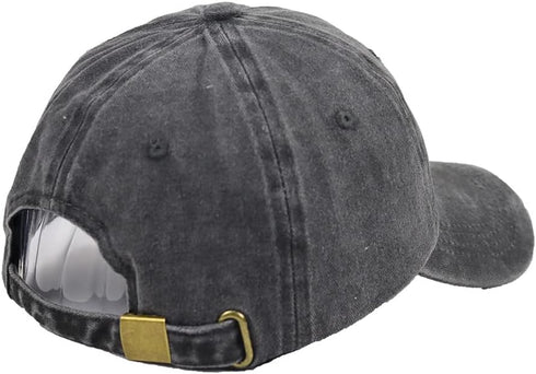 Embroidered River Hair Don’t Care Hat, Vintage Wash Cotton Adjustable Denim Baseball Cap...