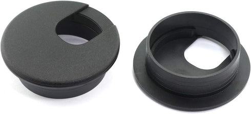 HJ Garden 2pcs 2 inch Desk Wire Cord Cable Grommets Hole Cover for Office PC Desk Cable Cord Organizer Plastic Cover Black...