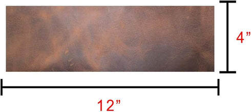 Hide & Drink, Rustic Leather Rectangles (4 x 12 in.) 3 Piece Set for Crafts/Tooling/Hobby Workshop, Heavy Weight (1.6-1.8mm Thick) :: Bourbon Brow...