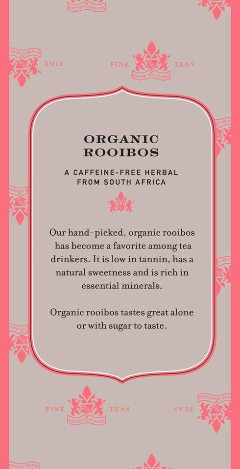 Harney & Sons Premium Tea, Organic Rooibos Herbal Tea, Individually Wrapped Tea Bags, 20/box...