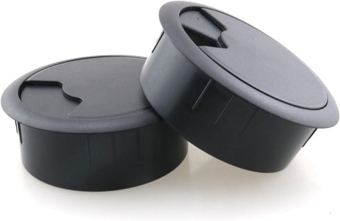 2PCS 60mm Black Plastic Cover Desk Wire Cord Cable Grommets Hole Cover Office PC Desk Cable Cord Organizer...