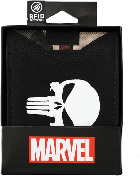 Bioworld Punisher Screen Print and Digital Print PU and Nylon Bifold Wallet...