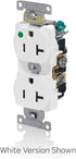 Leviton 8300-HW 20-Amp, 125-Volt, Heavy Duty Hospital Grade, Duplex Receptacle, Straight Blade, Self Grounding, White