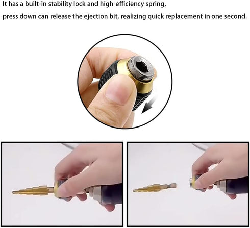 2 Pcs Self-Locking Drill Bit Holder 60mm Length Extension Rod Screwdriver 1/4 Inch Hex Shank Quick Release Chuck Adapter Connector Power Drill Too...