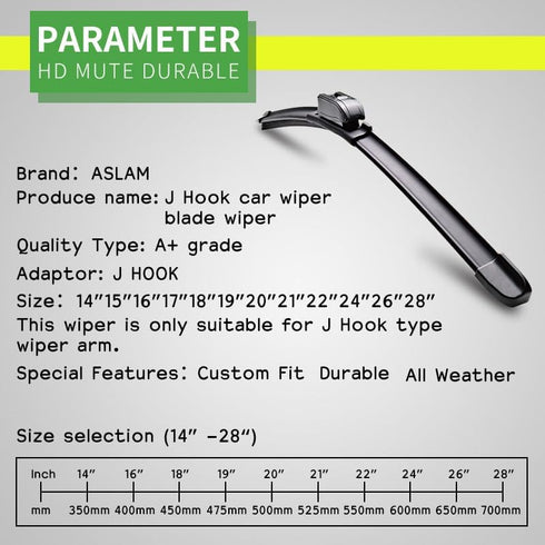 Windshield Wipers, ASLAM Type-G 18"+18" Wiper Blades: All-Season Blade for Original Equipment Replacement and Refills Replaceable, Double Service ...
