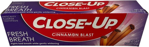 CLOSE-UP Anti-Cavity Fluoride Toothpaste Freshening Gel with Ultra Cinnamon Flavor Blast, 4.0 oz, 2-Pack...