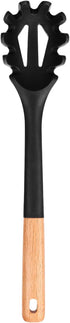 Silicone Pasta Fork, Kitchen Heat Resistant Noodle Spoon Server, BPA Free Spaghetti Strainer,12.8 inch (Black)...