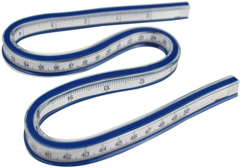 40cm Flexible Curve Ruler Woodworking, Plastic Measure Tool for Drafting Engineering Drawing- Multi Color...