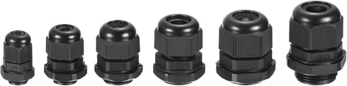 MECCANIXITY 50 Pcs Cable Gland Kit PG7 PG9 PG11 PG13.5 PG16 PG19 Adjustable Cable Connectors,Waterproof Tight Conduit Connector Plastic Conduit Fi...