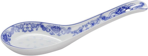 5-inch Porcelain Chinese Knot Blue Floral Soup Spoons Set of 4...