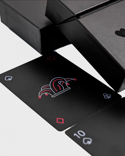 Luxury Plastic Playing Cards Waterproof Matte Black - Durable and Travel-Friendly with Hard Protective Case, Modern Minimalist Design, Professiona...
