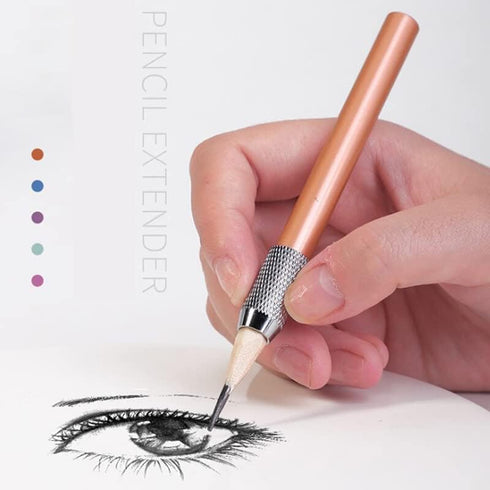 1Pc Random Colors Metal Adjustable Double Head Color Pencil Extender Holder Sketch Writing Tool Practical School Office Painting Art Supplies Penc...