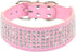 Rhinestones Dog Collars, 2" Width Full Sparkly Crystal Diamonds Dazzling Sparkling Elegant Fancy PU Leather Dog Collar for Medium Large Dogs (L, P...