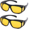 2PCS High Definition Night Vsion Driving Sunglasses Wrap Around Glasses with Anti Reflective Coating...