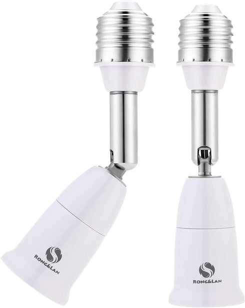 RONG&LAN E26/E27 Light Socket Extender?180 Degree Bendable, Extension Socket Extender Adapter, E26/E27 to E26/E27 Adjustable Extension, Flexible M...