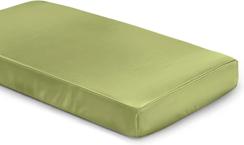 SiinvdaBZX Satin Mini Crib Sheets 38 x 24In, Silky Soft Mini Portable Crib Sheets Mattress Cover Portable Playard Sheets with 5In Deep Pocket, Gre...