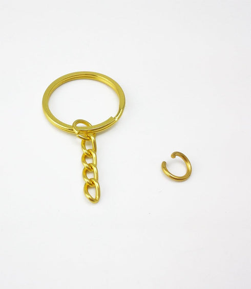 yueton Pack of 100 25mm/0.98" Metal Split Key Ring with Chain...