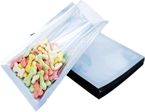 PABCK 200 Pack 2.4x3.5 inch (2x3.1 Inside Size) Clear Front Mylar Heat Seal Pouch Foil Bulk Food Storage Kitchen Packaging Vacuum Wrapping...