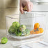 SANNO Refrigerator Food Storage Containers Stay Fresh,Food Storage Container Bin Stackable Refrigerator Freezer Organizer Fresh Keeper Drawers wit...