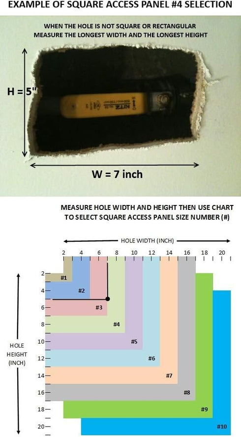 Hide Hole Quick Square Repair Panel for Wall and Ceiling, Exactly Fit Hole Without Trimming, Access Panel for Standard Drywall Sheetrock, Size Min...