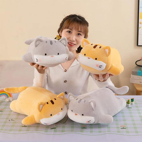 Cute Cat Plush Kawaii Cat Stuffed Animals Pillow Cat Soft Toy Kitten Plushie Gift for Girls...