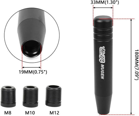 muge racing Universal 7inch Aluminum Alloy Shift Knob, Heavy Duty Car Gear Lever Stick Shifter Handle fit Most Automatic Manual Vehicle Black...
