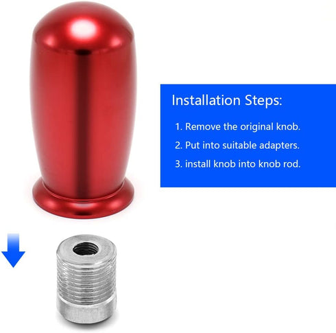 (Red) Racing Automatic Manual Gear Shifter Shift Knobs for Fit Compatible with Mazda Miata Nissan 350z Subaru Sti with Metal Adapters M8x1.25,M10x...