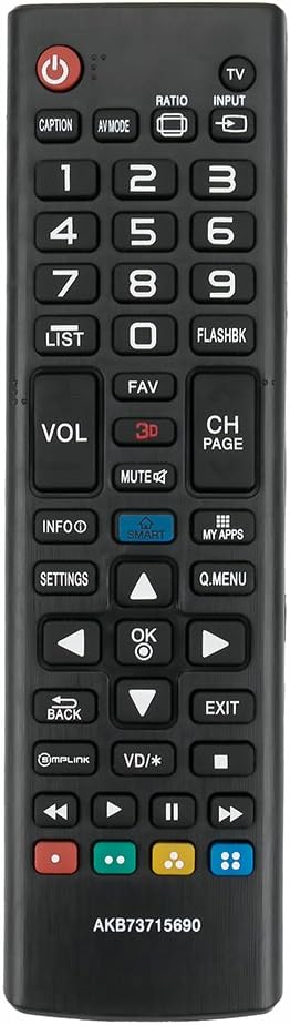 AKB73715690 Replace Remote Control Applicable for LG Smart 3D Plasma LCD LED HDTV TV AGF77103904 60PB6900 60PB6900-UA 60PB6900UA...