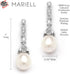 Mariell Cultured Freshwater Pearl Bridal Drop Earrings with Cubic Zirconia Crystals, Ivory Pearl Wedding Earring for Brides, Bridesmaids, Mother o...